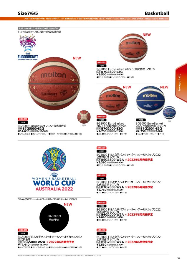 市場 モルテン ワールドカップ 7号球 FIBA 女子 公式試合球 2022 BG2000