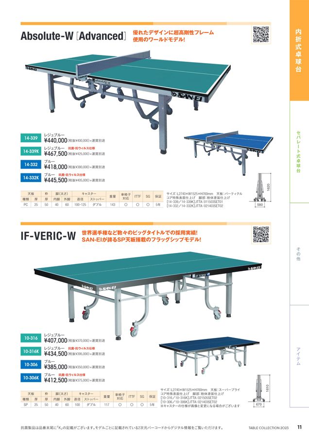 2023 三英 (SAN-EI) 卓球台 卓球マシン 卓球用品 デジタルカタログ (電子カタログ) | スポーツドリカム