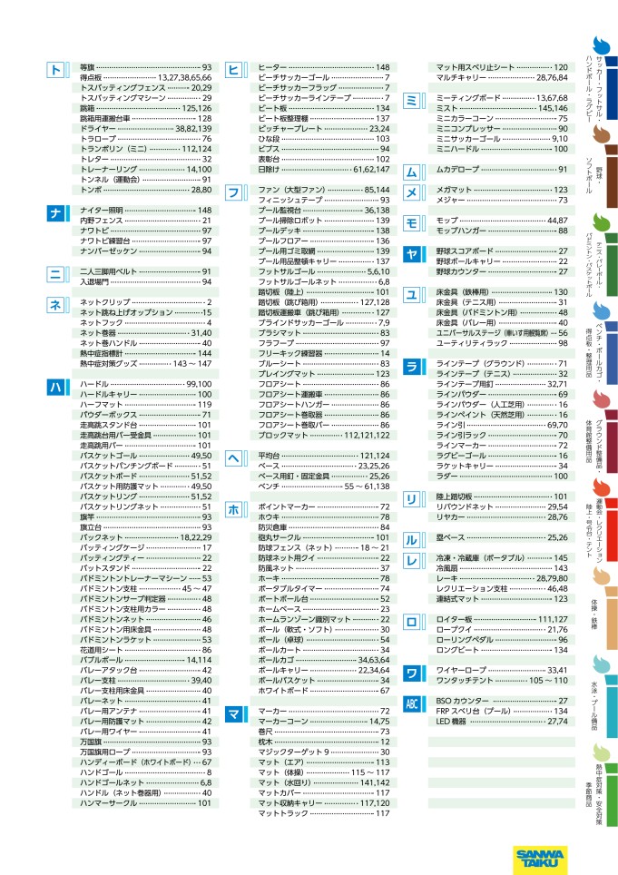 2020 三和体育(SANWA TAIKU)体育用品、体育器具 デジタルカタログ｜スポーツドリカム