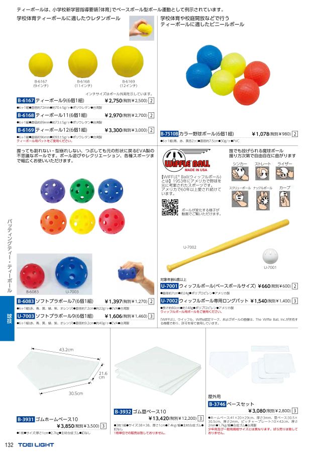 市場 トーエイライトウィッフルボール ベースボールサイズ