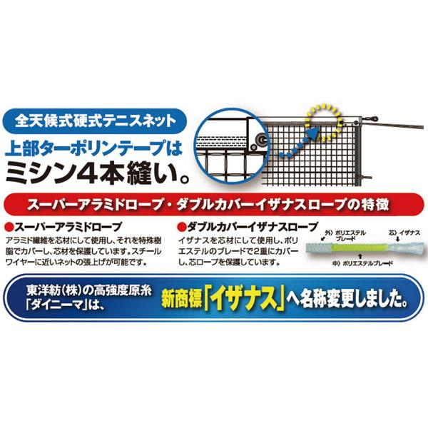 寺西喜ネット テニスコート用品 全天候式上部ダブル硬式テニスネット