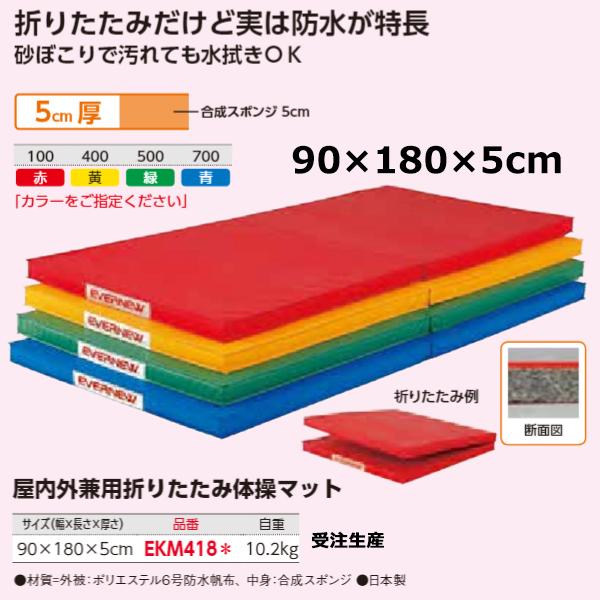 エバニュー(EVERNEW) 屋内外折畳体操マット90×180×5 受注生産品